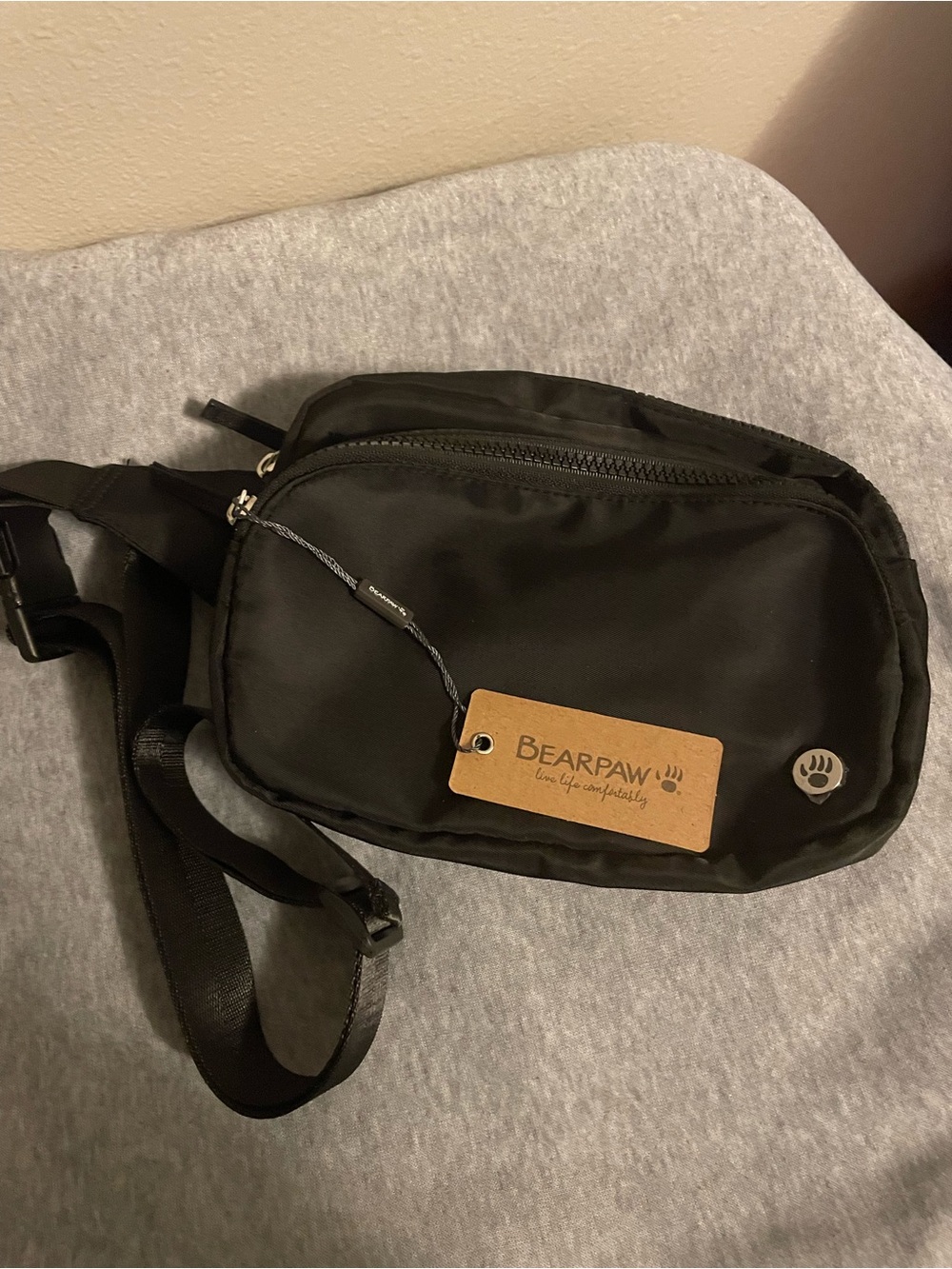 BearPaw Black Waist Pack Sling Bag